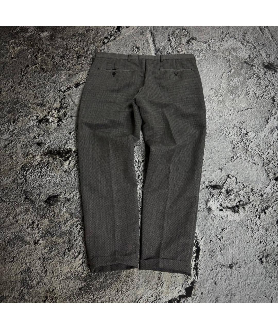 PRADA Серые шерстяные классические брюки, фото 2