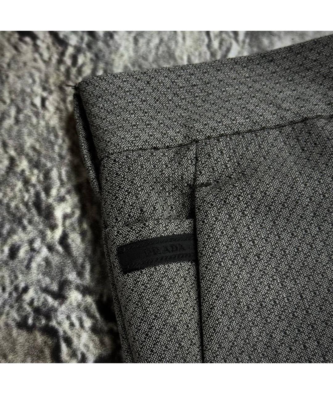 PRADA Серые шерстяные классические брюки, фото 4