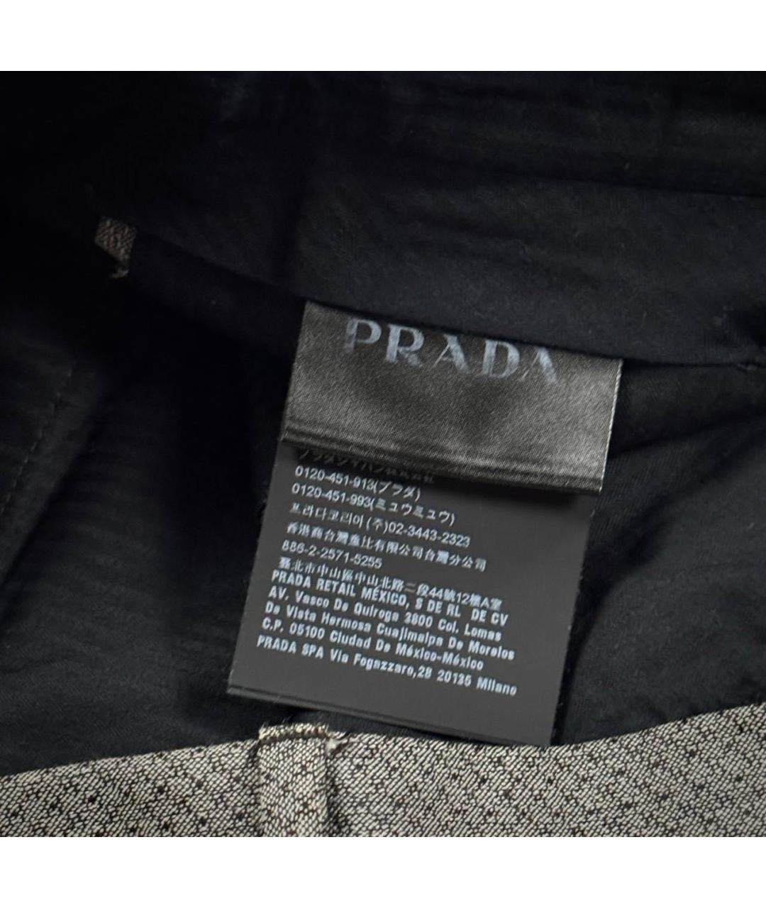 PRADA Серые шерстяные классические брюки, фото 6