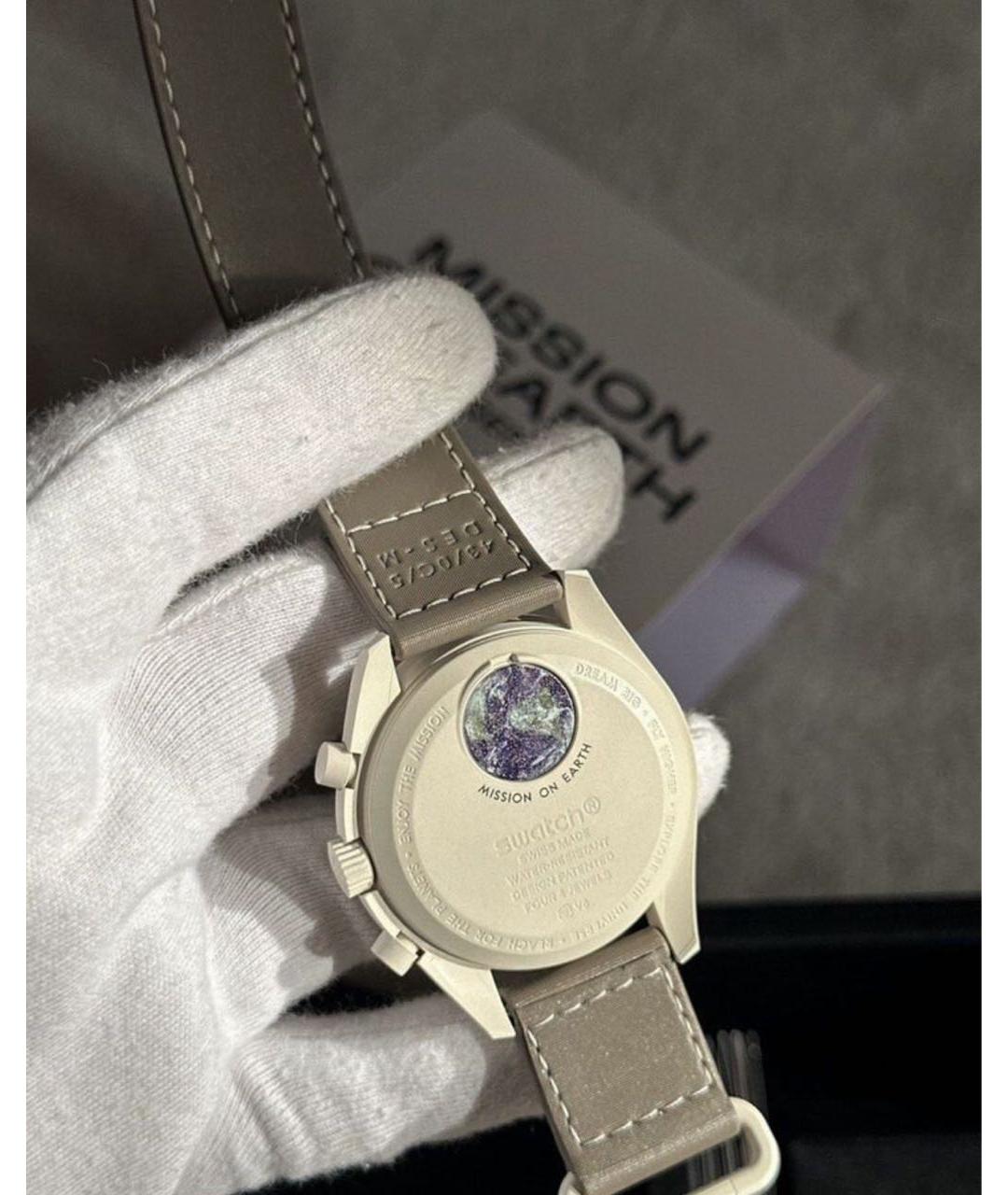 Swatch Бежевые керамические часы, фото 6