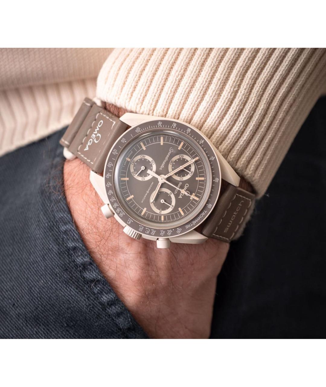 Swatch Бежевые керамические часы, фото 7