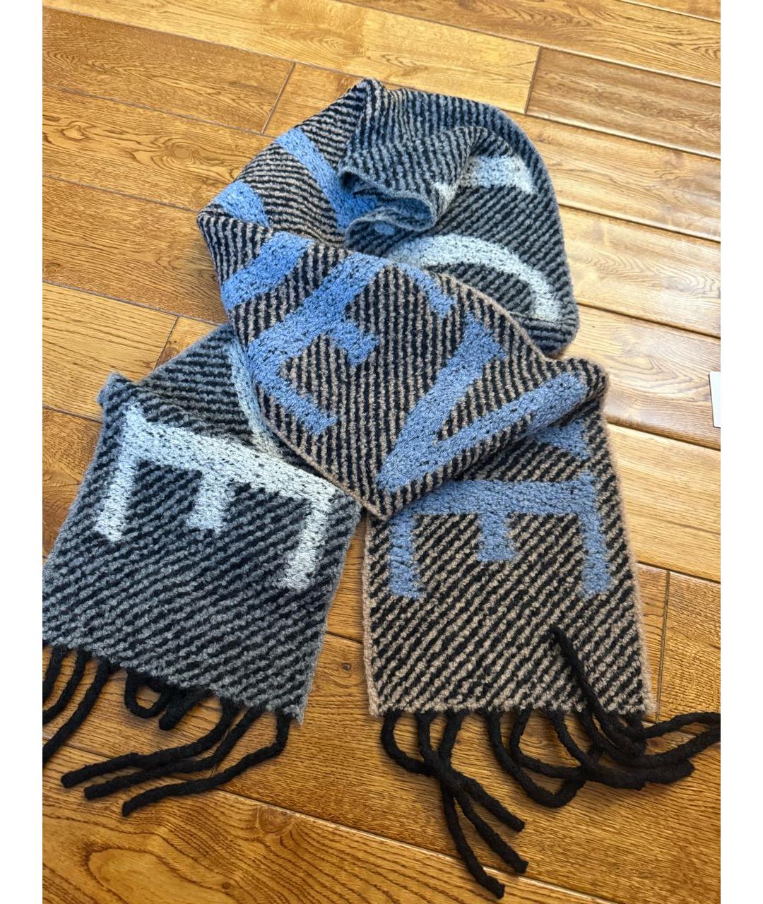 LOEWE Мульти шерстяной шарф, фото 5