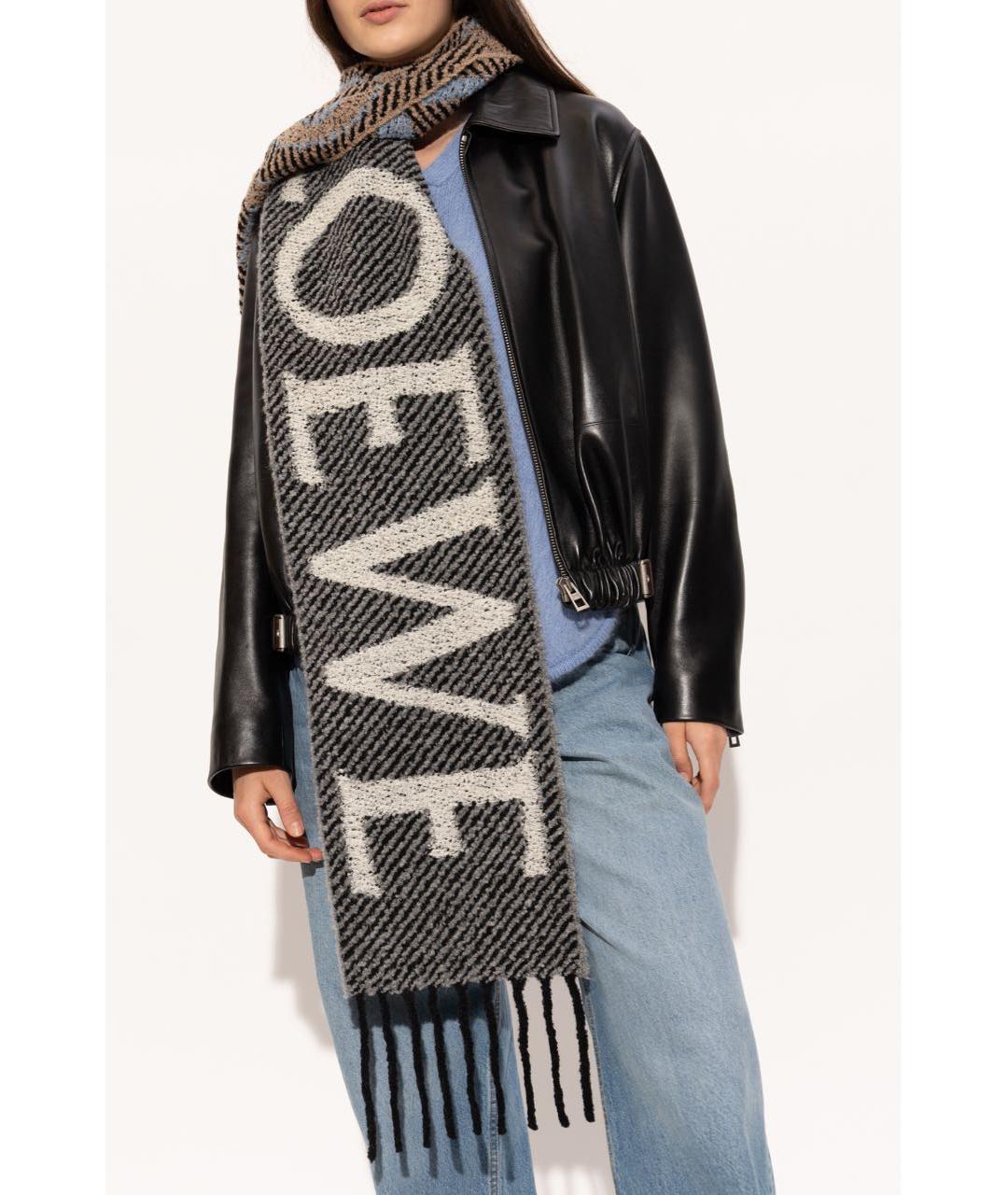 LOEWE Мульти шерстяной шарф, фото 3