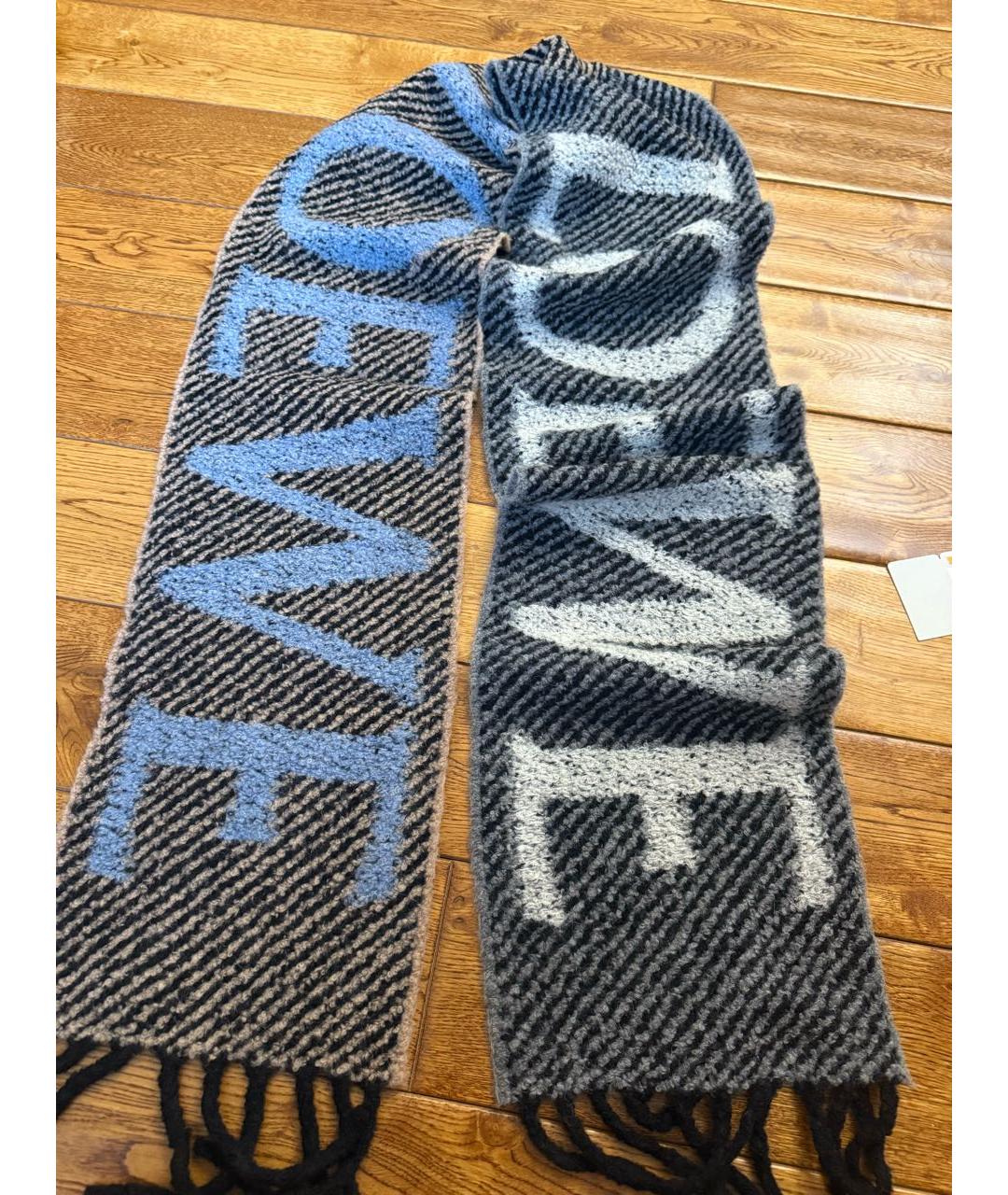 LOEWE Мульти шерстяной шарф, фото 6