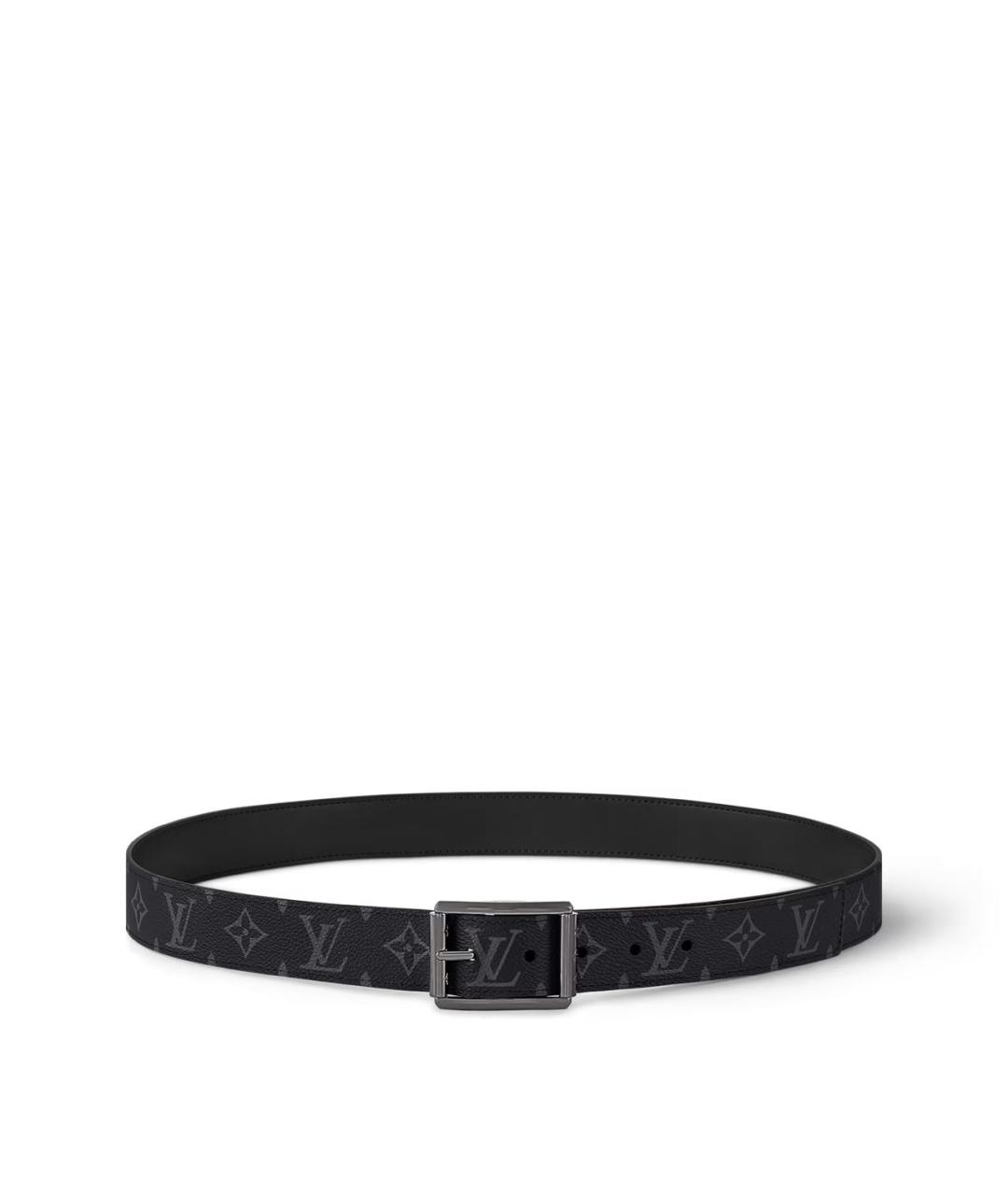 LOUIS VUITTON Черный кожаный ремень, фото 1