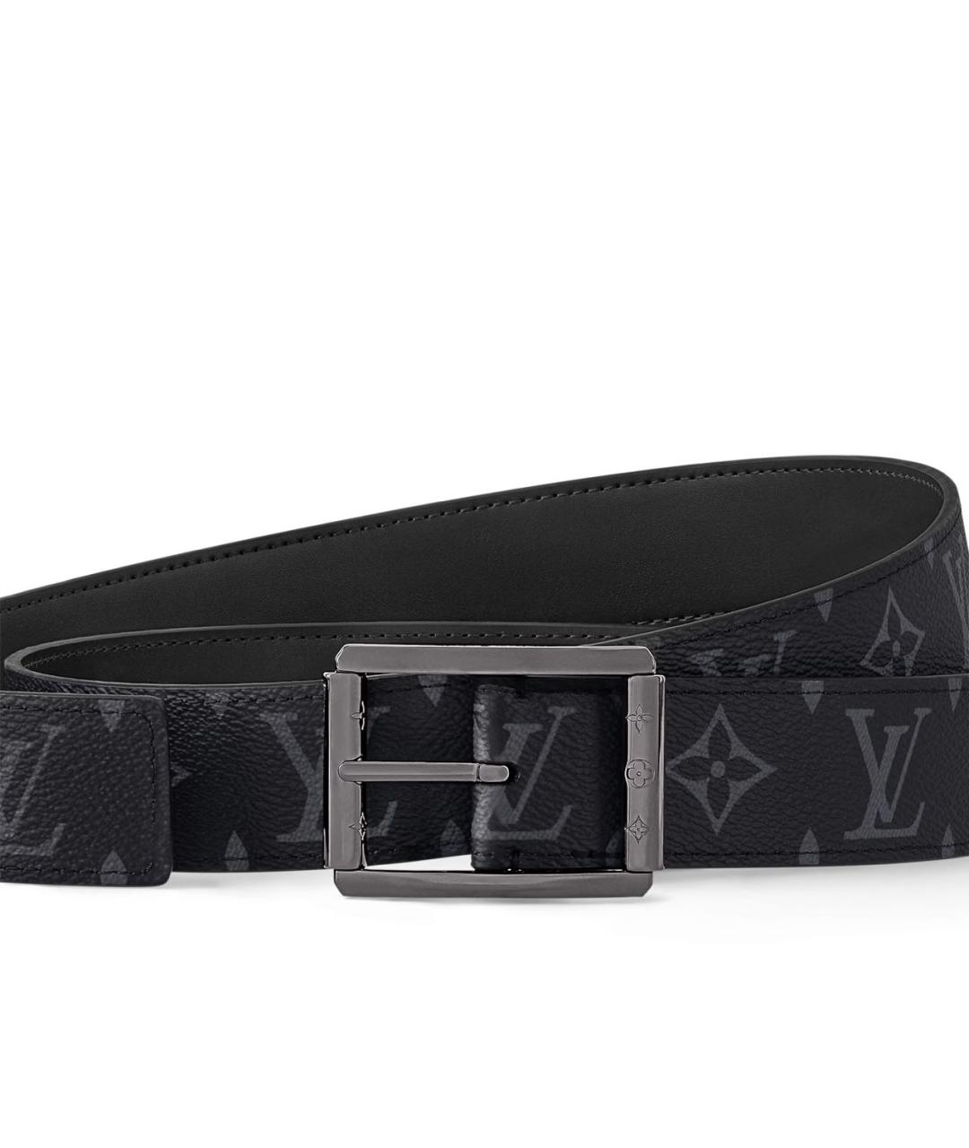 LOUIS VUITTON Черный кожаный ремень, фото 2