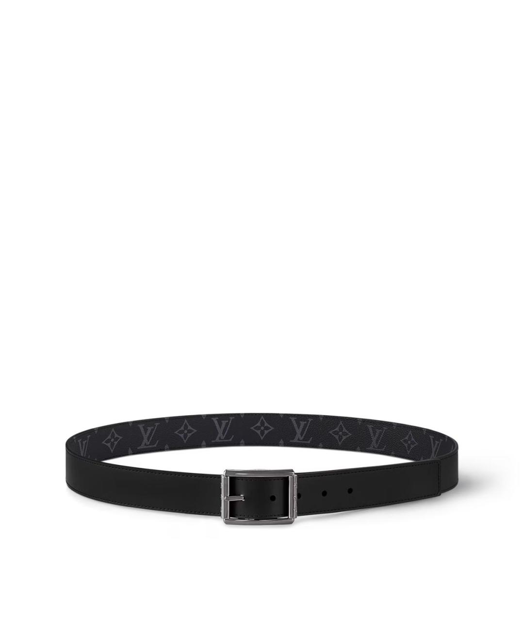 LOUIS VUITTON Черный кожаный ремень, фото 3