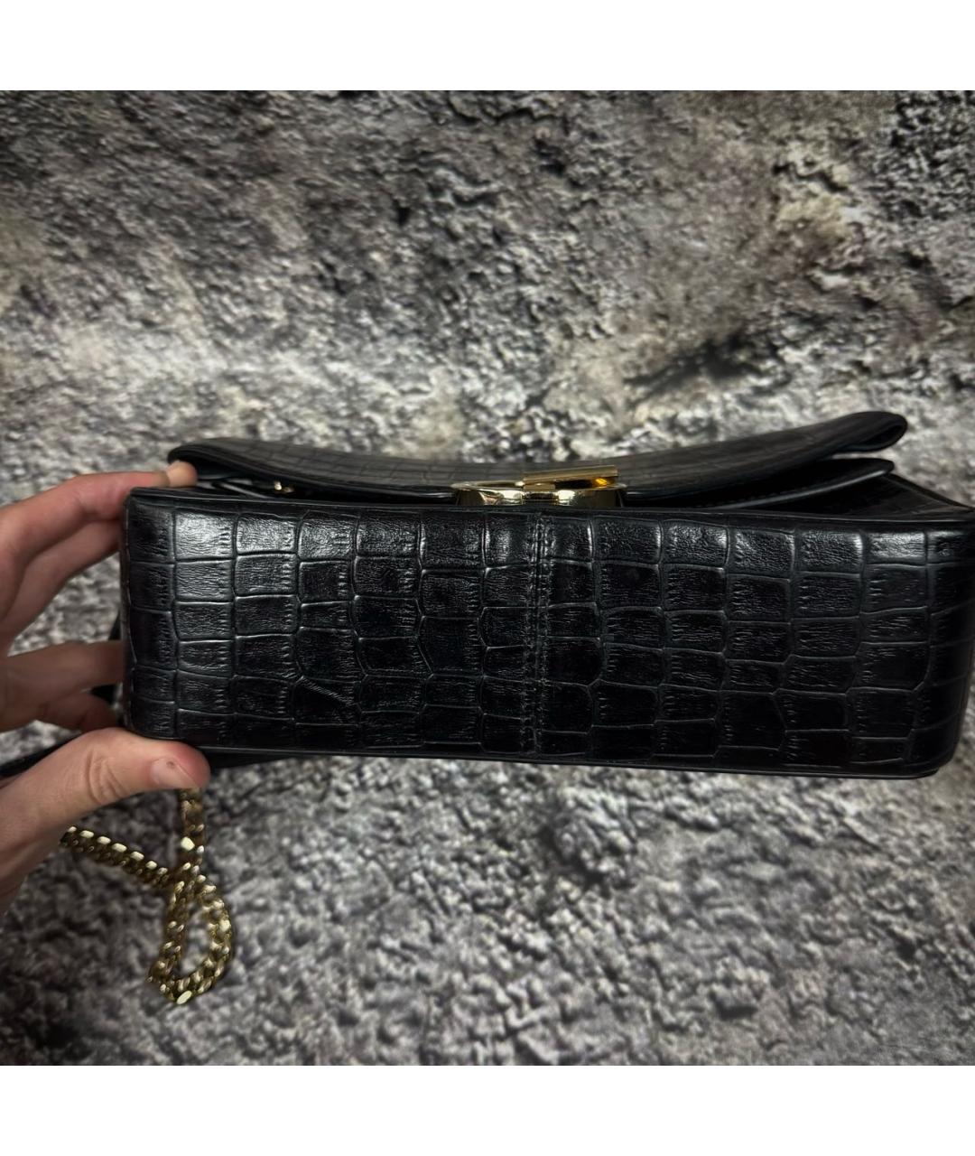 SANDRO Черная кожаная сумка через плечо, фото 8