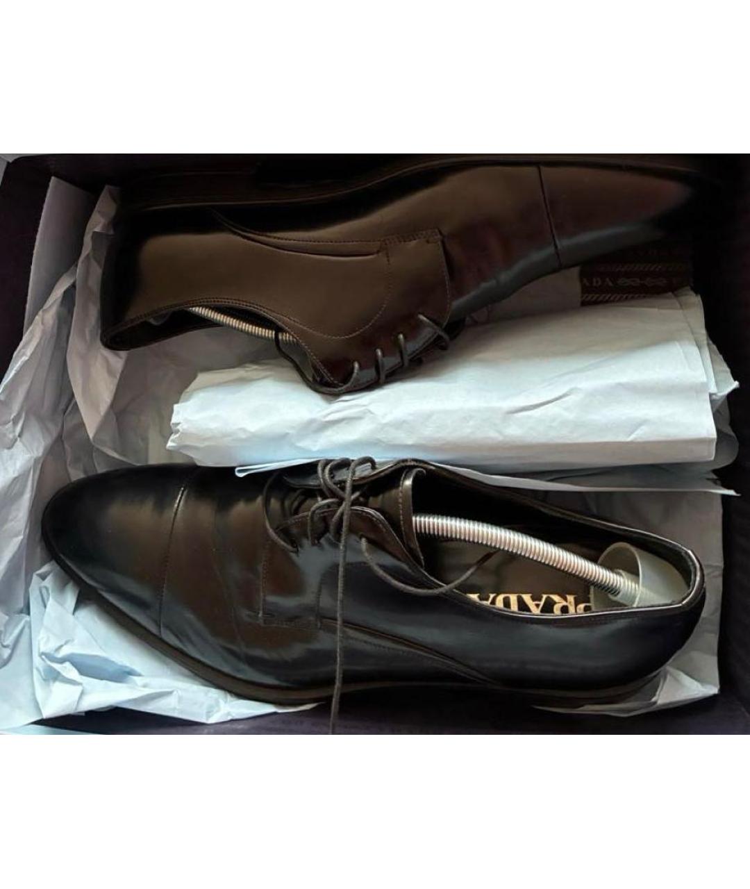 PRADA Черные кожаные туфли, фото 4