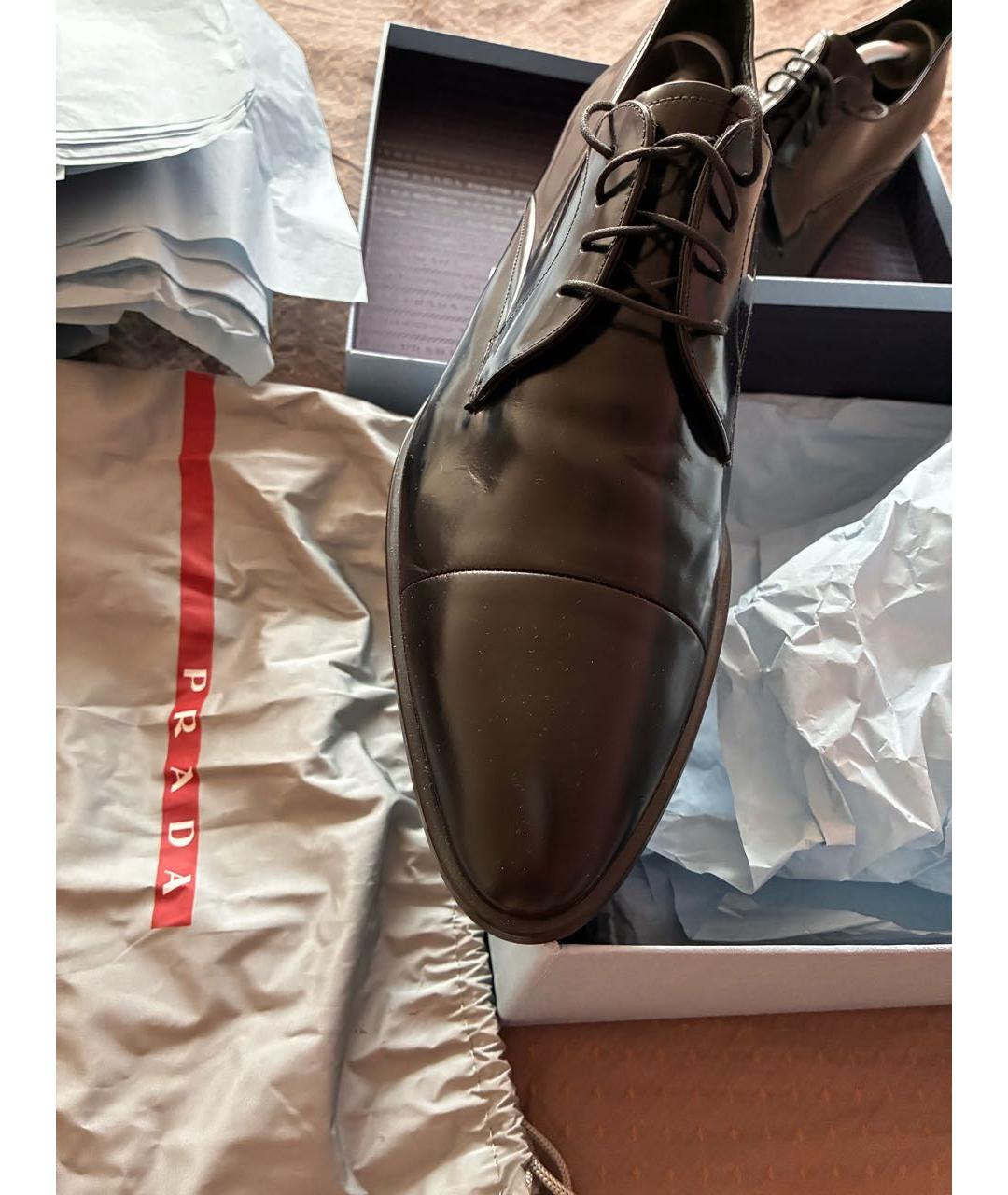 PRADA Черные кожаные туфли, фото 7