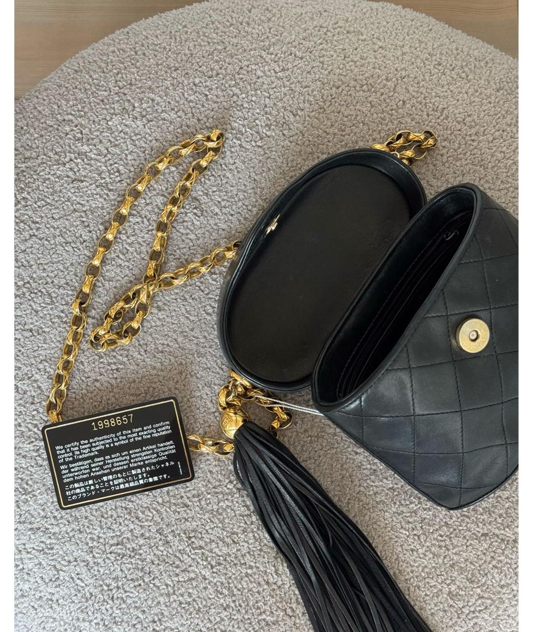 CHANEL Черная кожаная сумка через плечо, фото 4