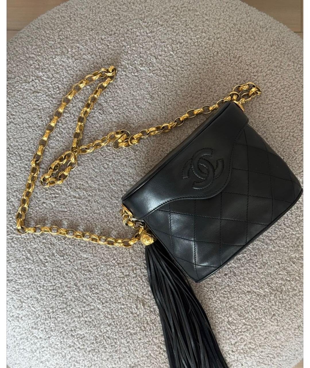 CHANEL Черная кожаная сумка через плечо, фото 3