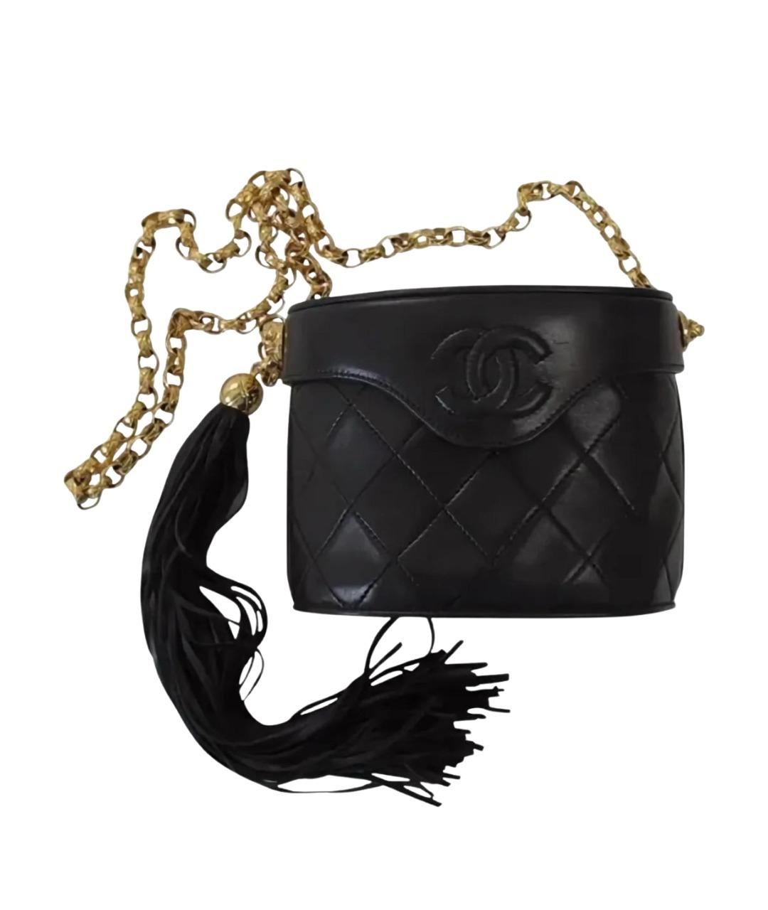 CHANEL Черная кожаная сумка через плечо, фото 8