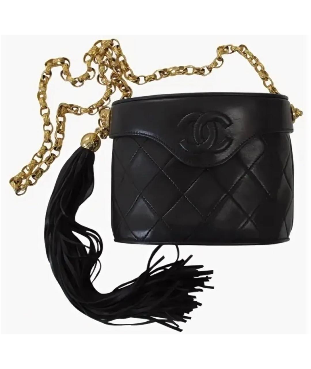 CHANEL Черная кожаная сумка через плечо, фото 7