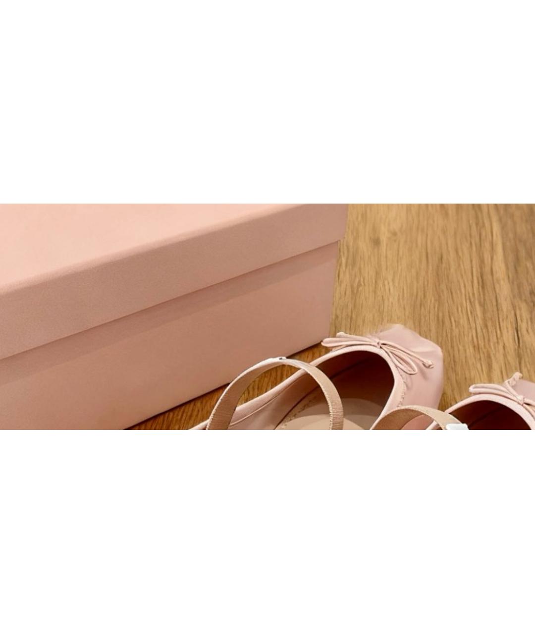 MIU MIU Розовые текстильные балетки, фото 2