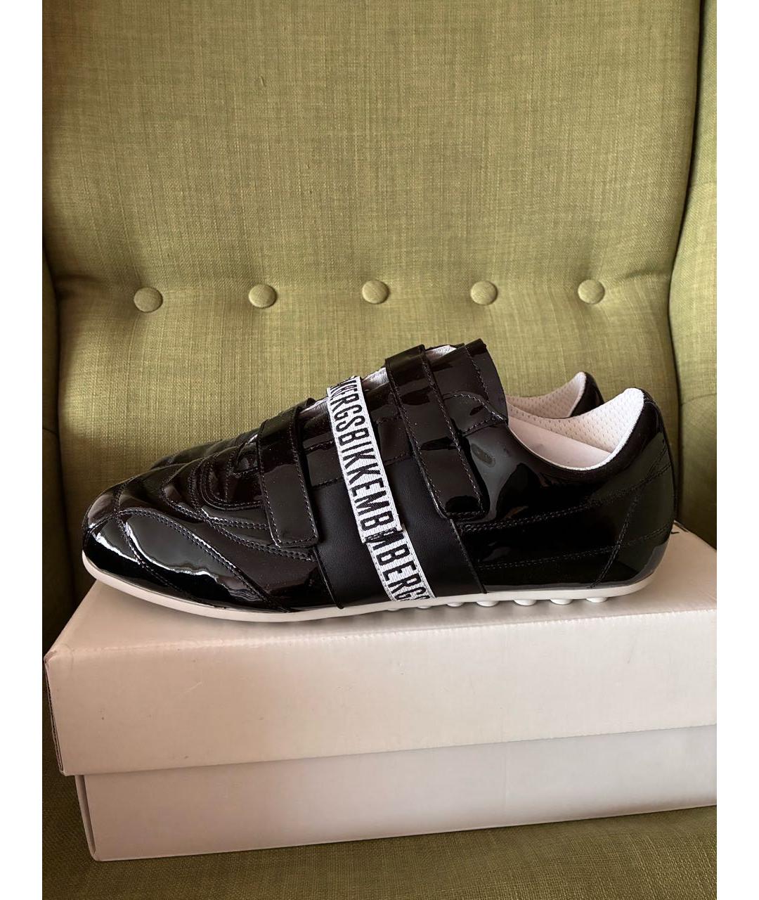 BIKKEMBERGS Черные кожаные низкие кроссовки / кеды, фото 3