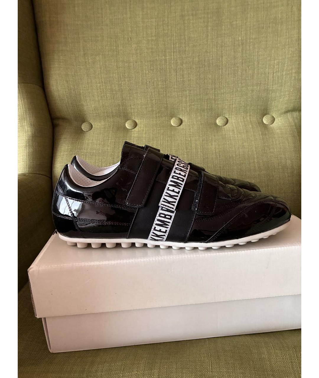 BIKKEMBERGS Черные кожаные низкие кроссовки / кеды, фото 9