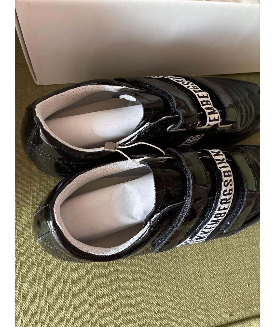 BIKKEMBERGS Черные кожаные низкие кроссовки / кеды, фото 5