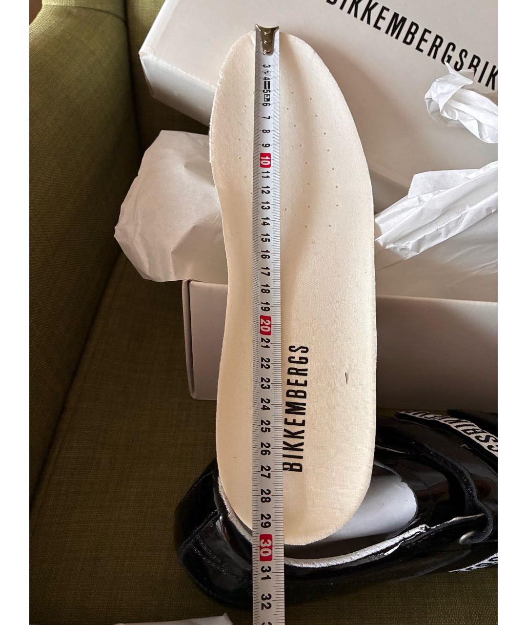 BIKKEMBERGS Черные кожаные низкие кроссовки / кеды, фото 8