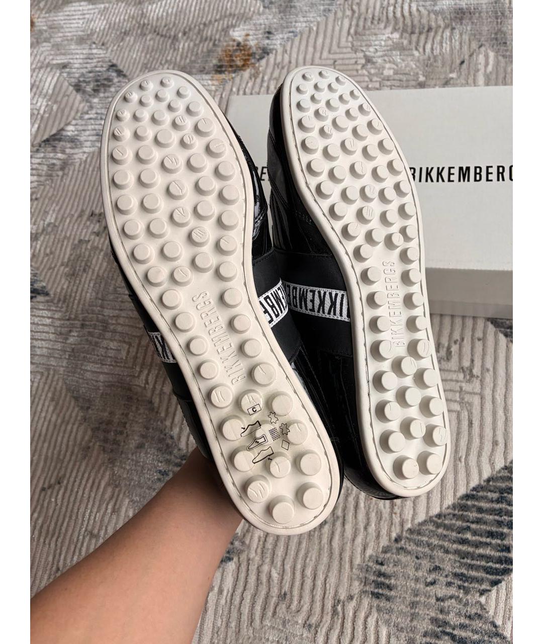 BIKKEMBERGS Черные кожаные низкие кроссовки / кеды, фото 7