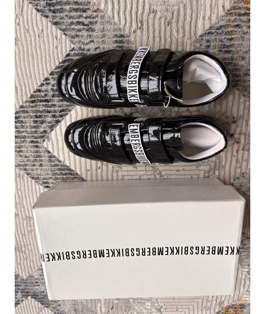 BIKKEMBERGS Черные кожаные низкие кроссовки / кеды, фото 2