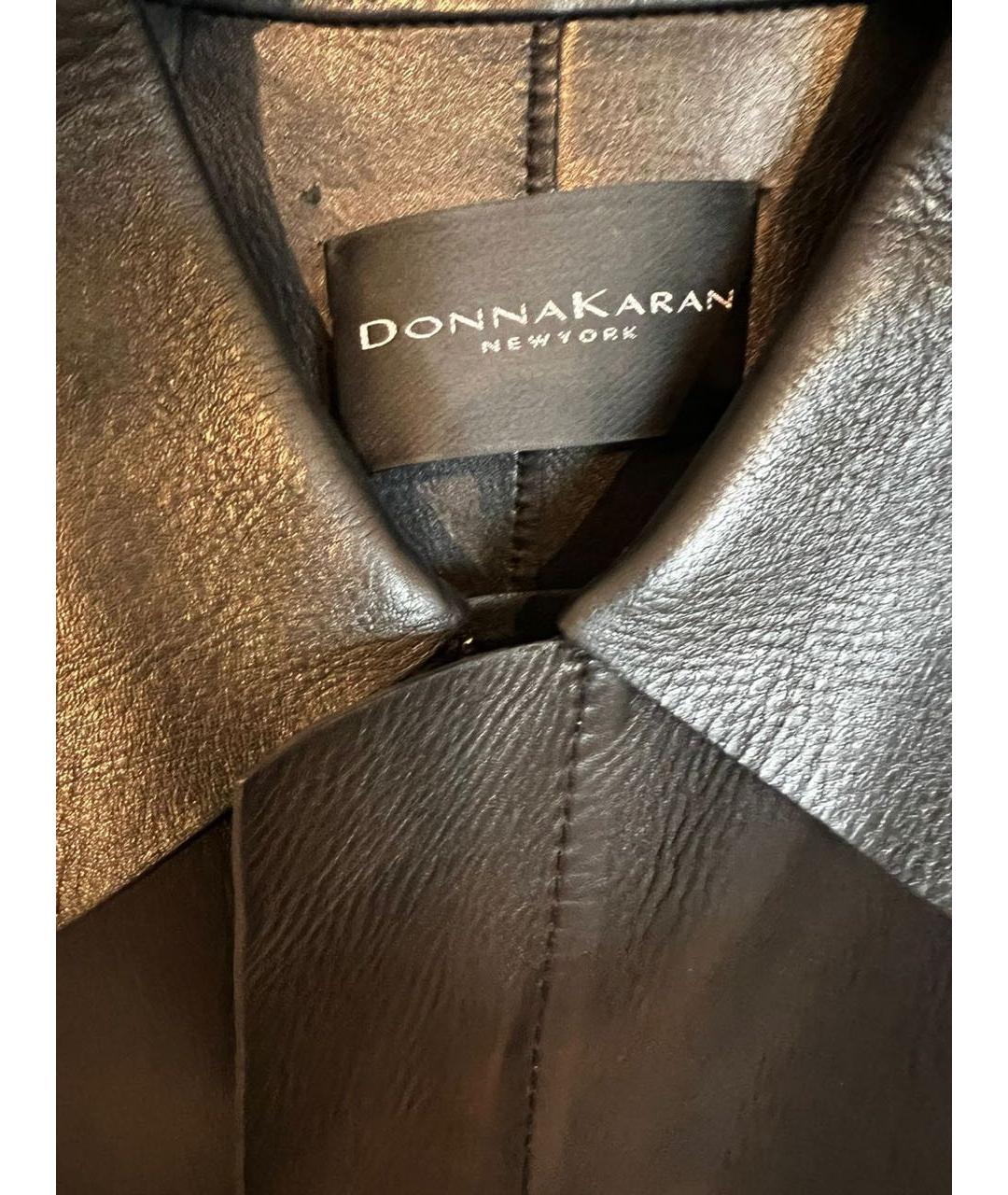 DKNY Черное кожаное пальто, фото 3