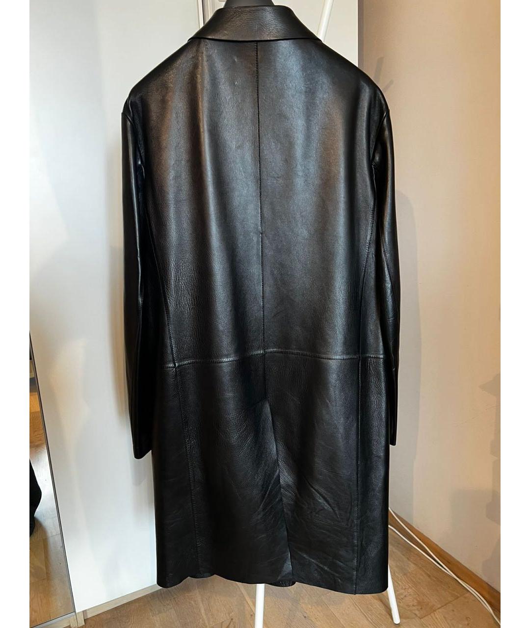 DKNY Черное кожаное пальто, фото 2