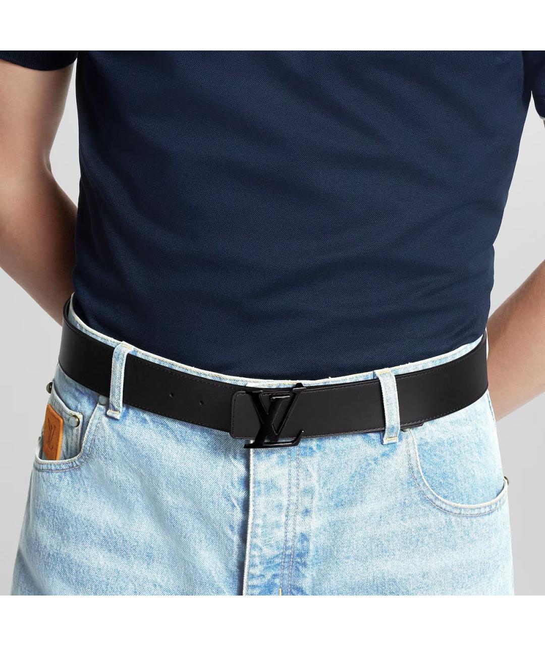 LOUIS VUITTON Серый кожаный ремень, фото 5