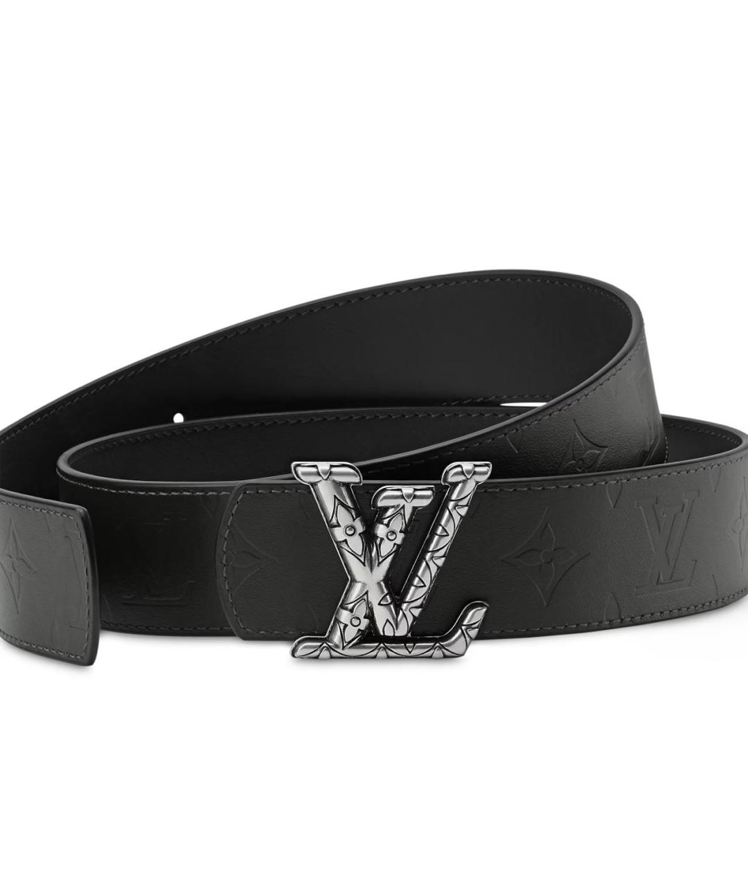 LOUIS VUITTON Черный кожаный ремень, фото 2