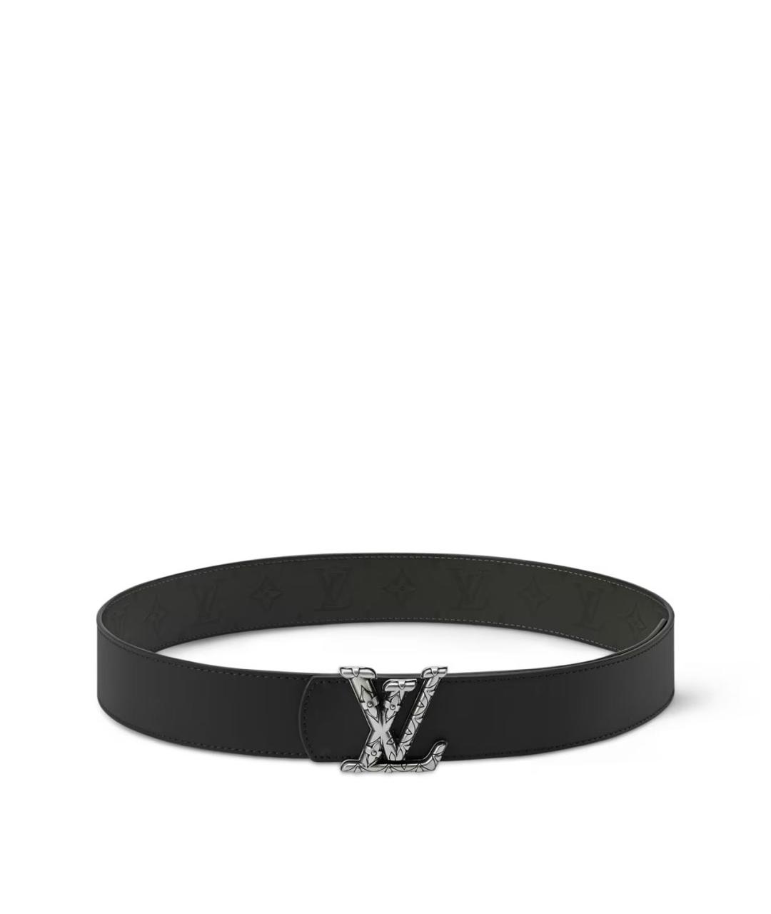 LOUIS VUITTON Черный кожаный ремень, фото 3