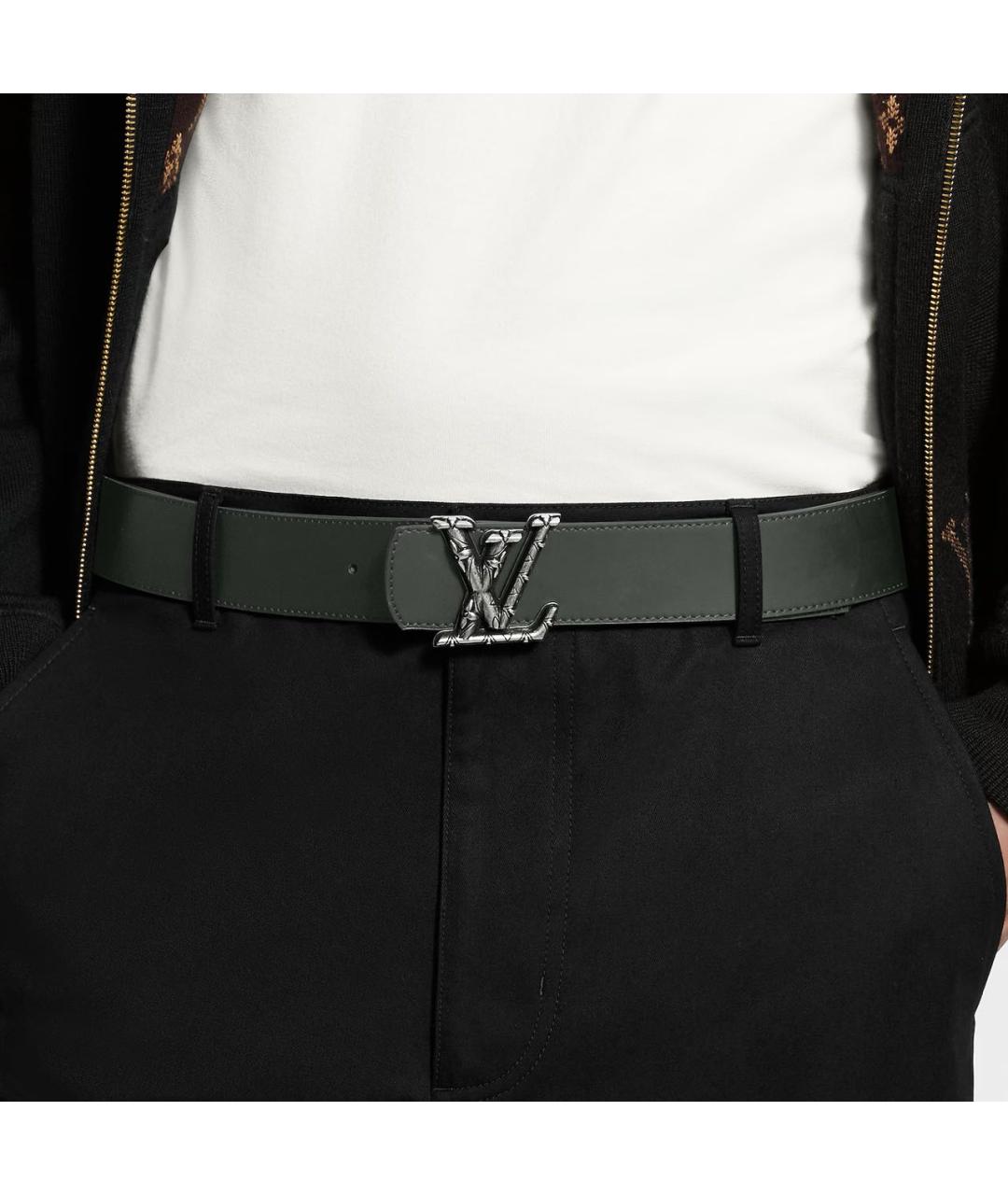 LOUIS VUITTON Черный кожаный ремень, фото 5