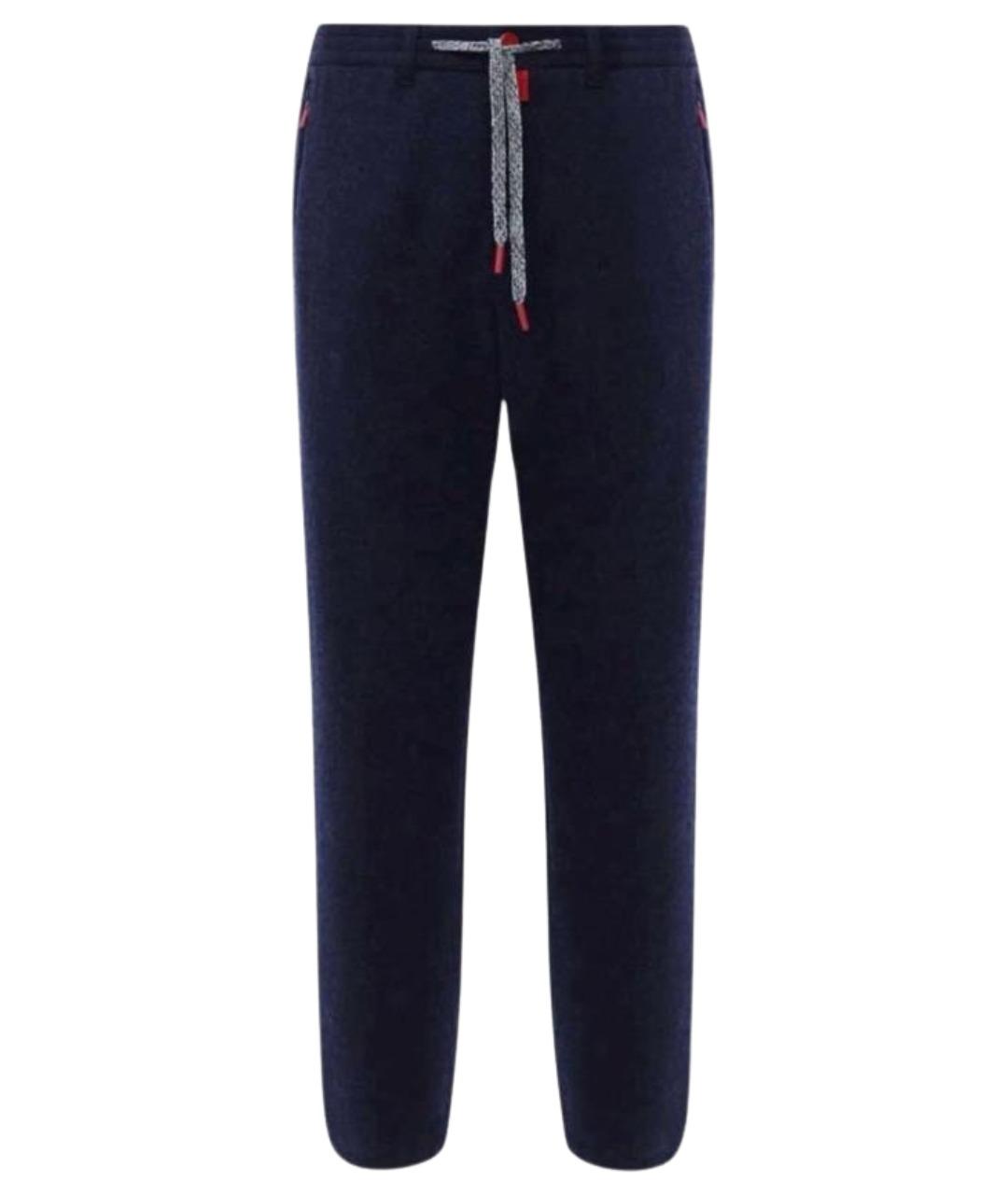 KITON Темно-синие кашемировые повседневные брюки, фото 1