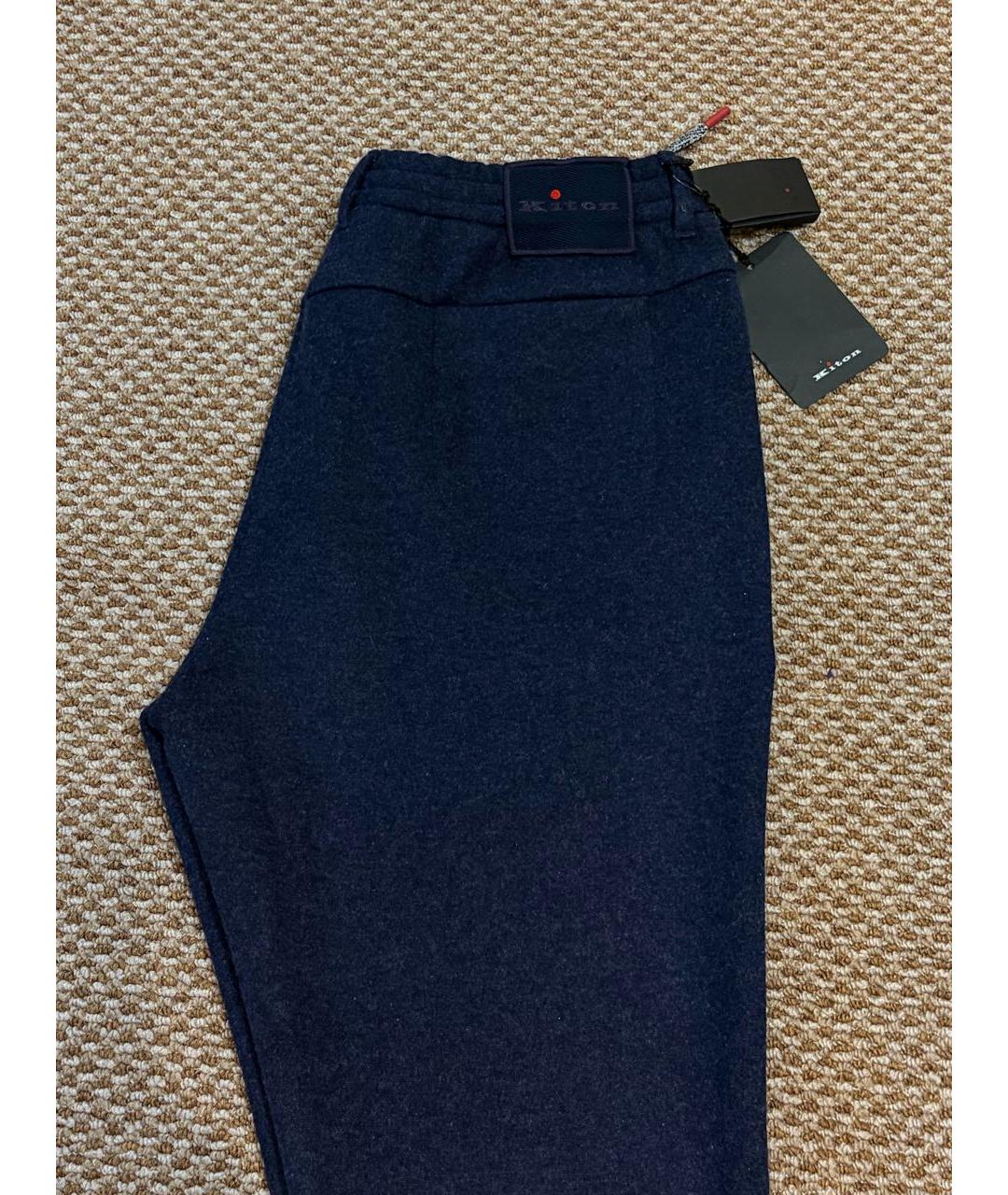 KITON Темно-синие кашемировые повседневные брюки, фото 7