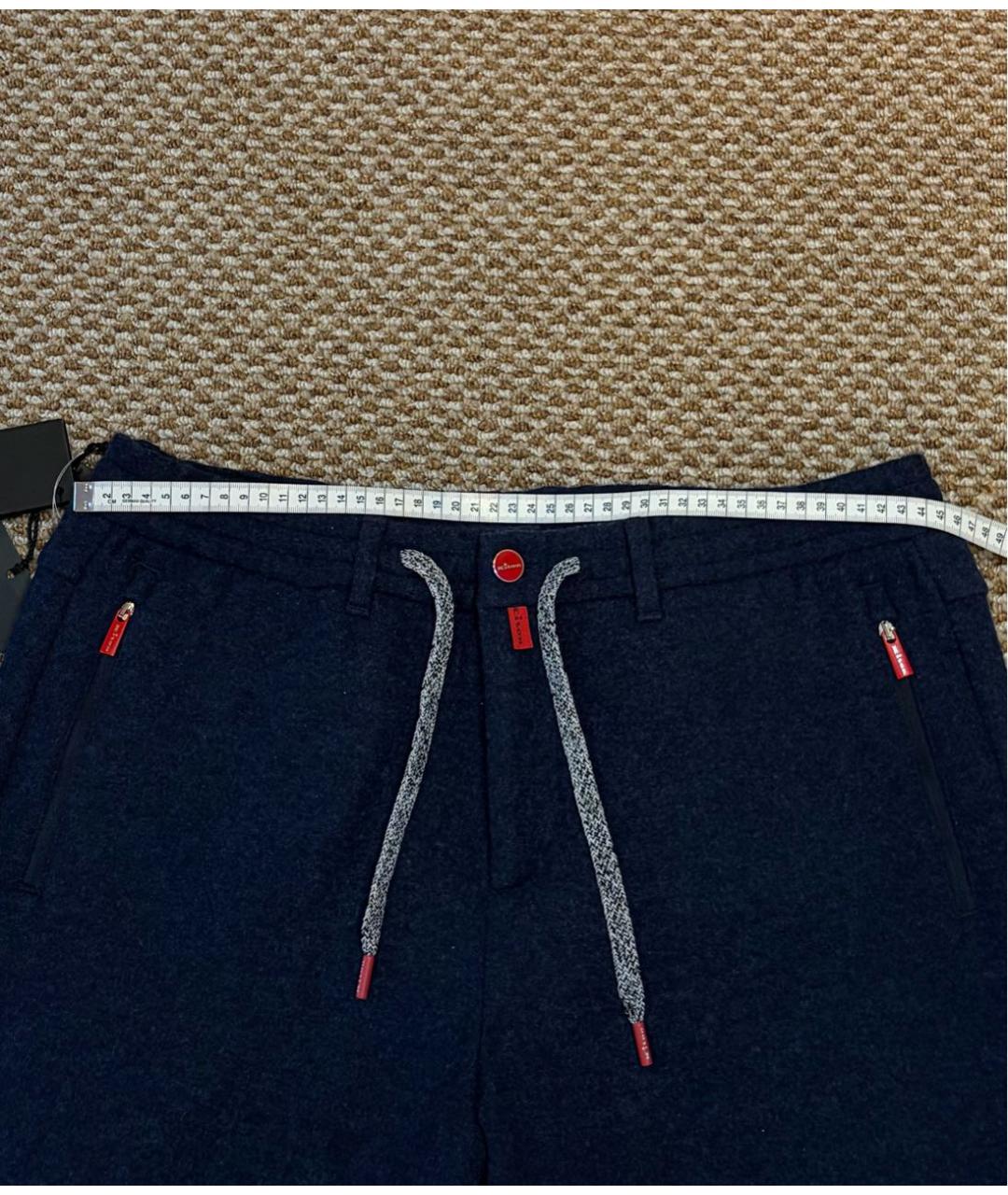 KITON Темно-синие кашемировые повседневные брюки, фото 8