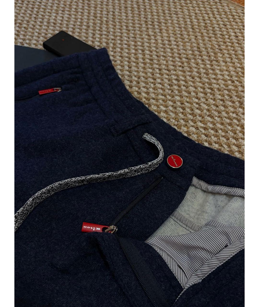 KITON Темно-синие кашемировые повседневные брюки, фото 5