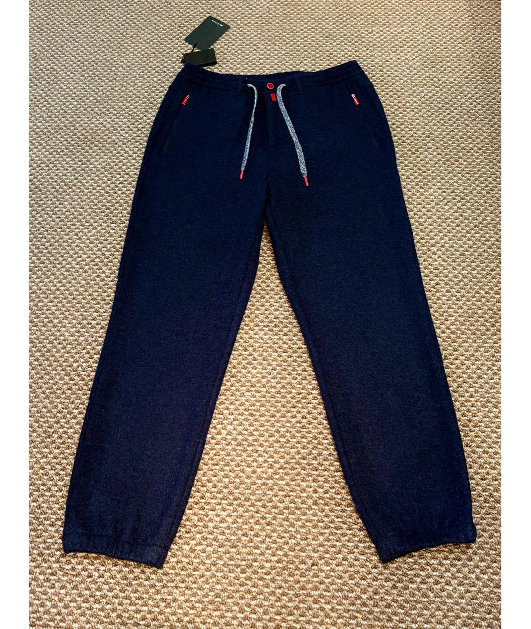 KITON Темно-синие кашемировые повседневные брюки, фото 3