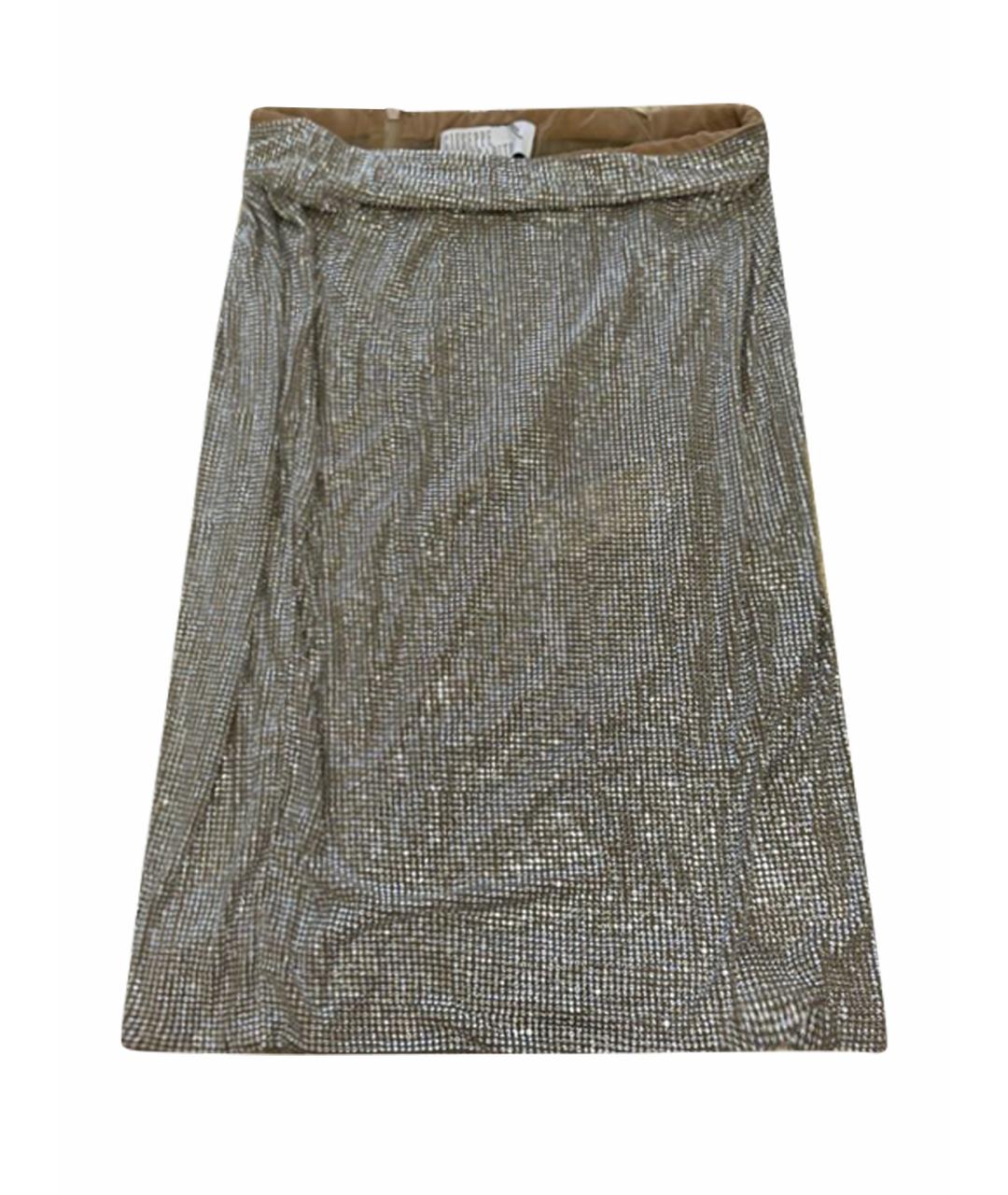 GIUSEPPE DI MORABITO Серебряная полиамидовая юбка миди, фото 1