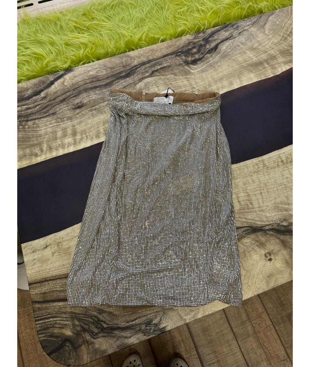 GIUSEPPE DI MORABITO Серебряная полиамидовая юбка миди, фото 9