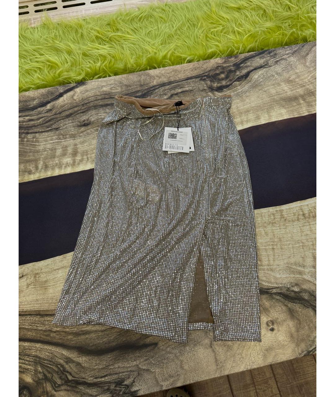 GIUSEPPE DI MORABITO Серебряная полиамидовая юбка миди, фото 2