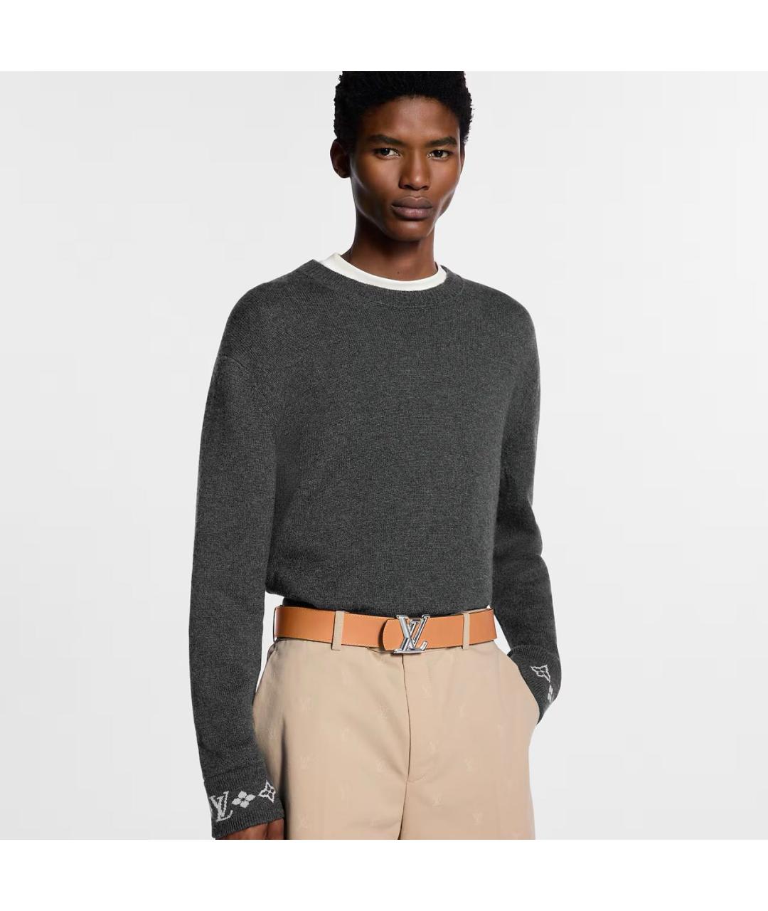 LOUIS VUITTON Зеленый кожаный ремень, фото 5