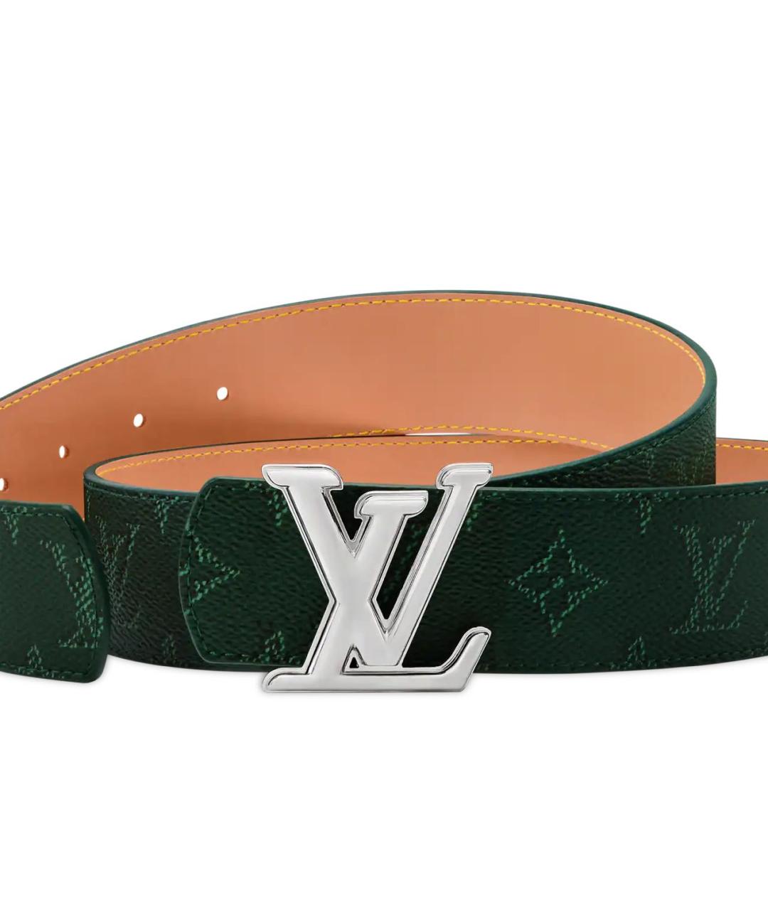 LOUIS VUITTON Зеленый кожаный ремень, фото 2