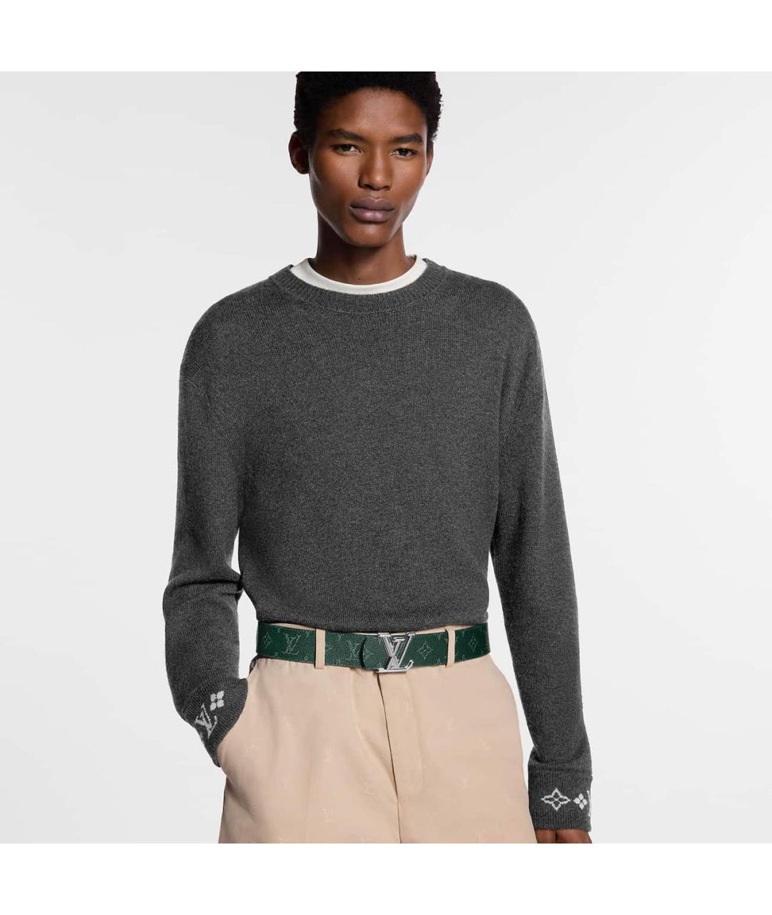 LOUIS VUITTON Зеленый кожаный ремень, фото 4