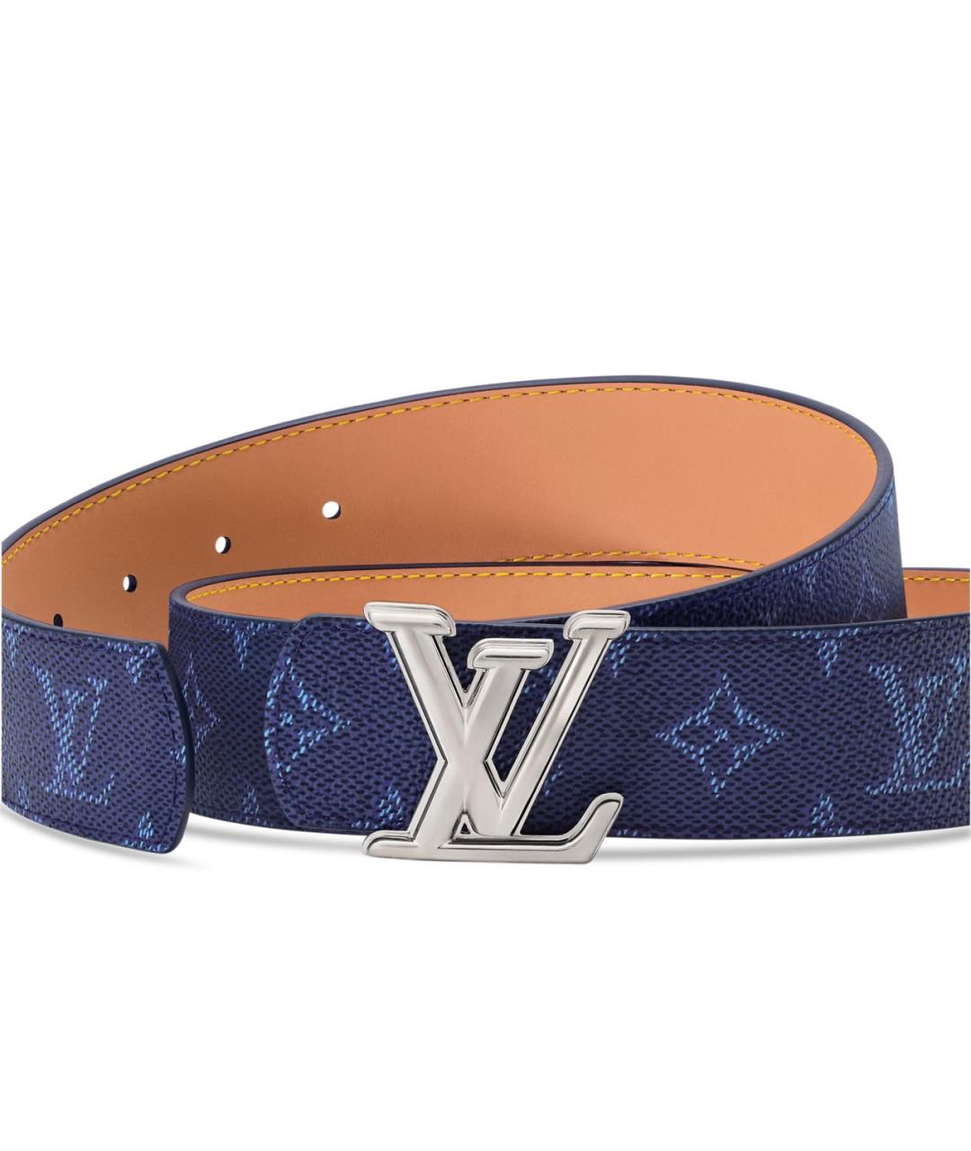 LOUIS VUITTON Синий кожаный ремень, фото 2