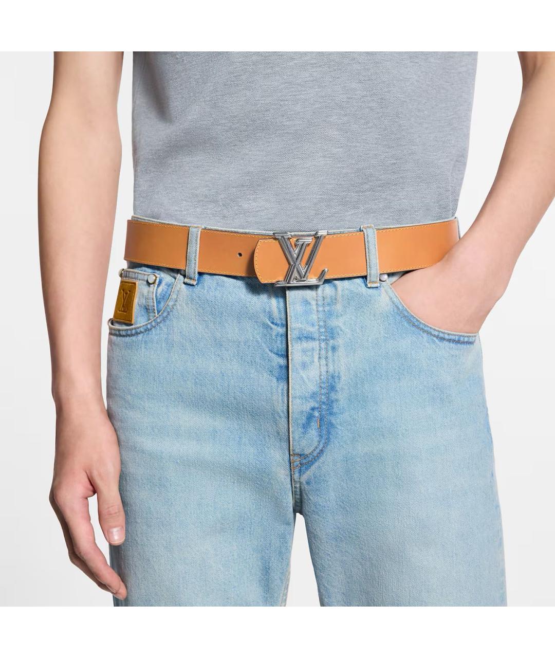 LOUIS VUITTON Синий кожаный ремень, фото 4