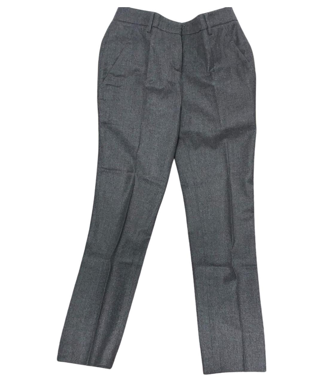 MALO Серые шерстяные брюки узкие, фото 1