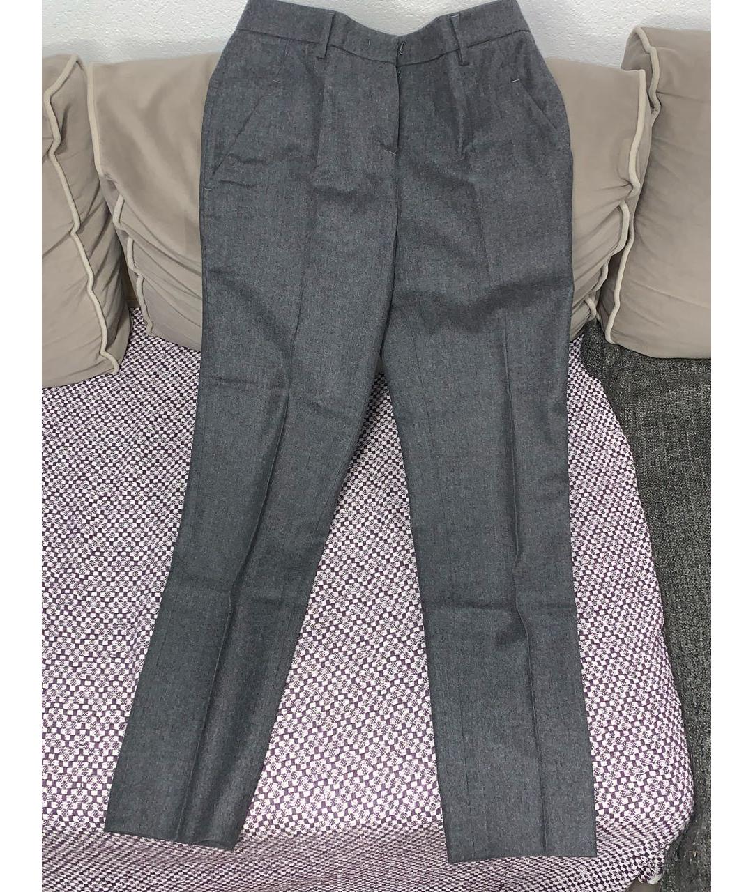 MALO Серые шерстяные брюки узкие, фото 8