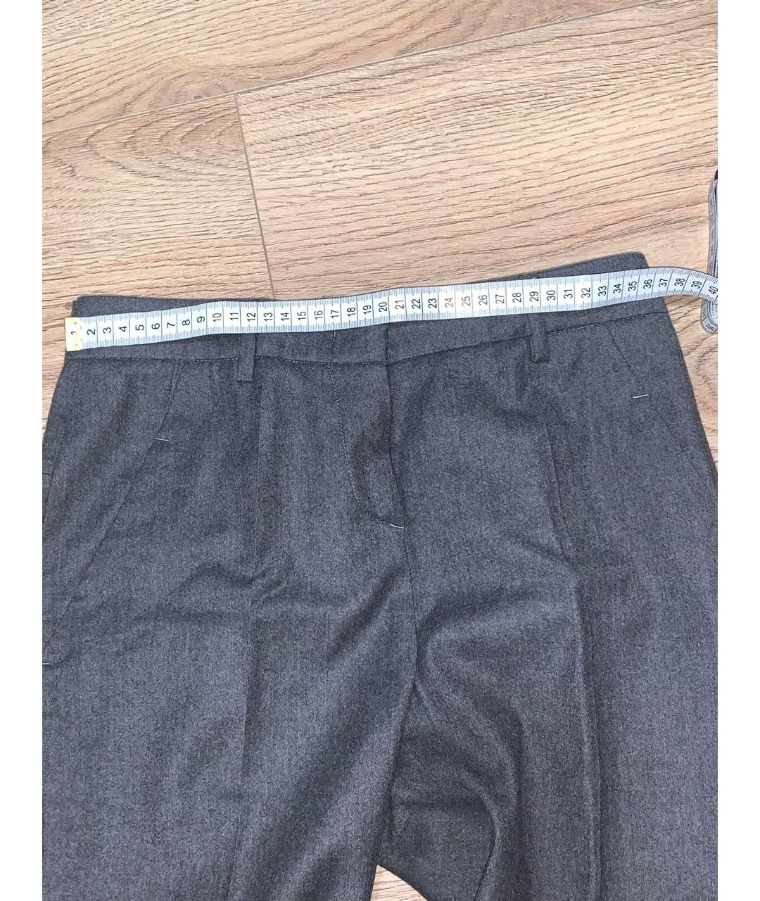 MALO Серые шерстяные брюки узкие, фото 6