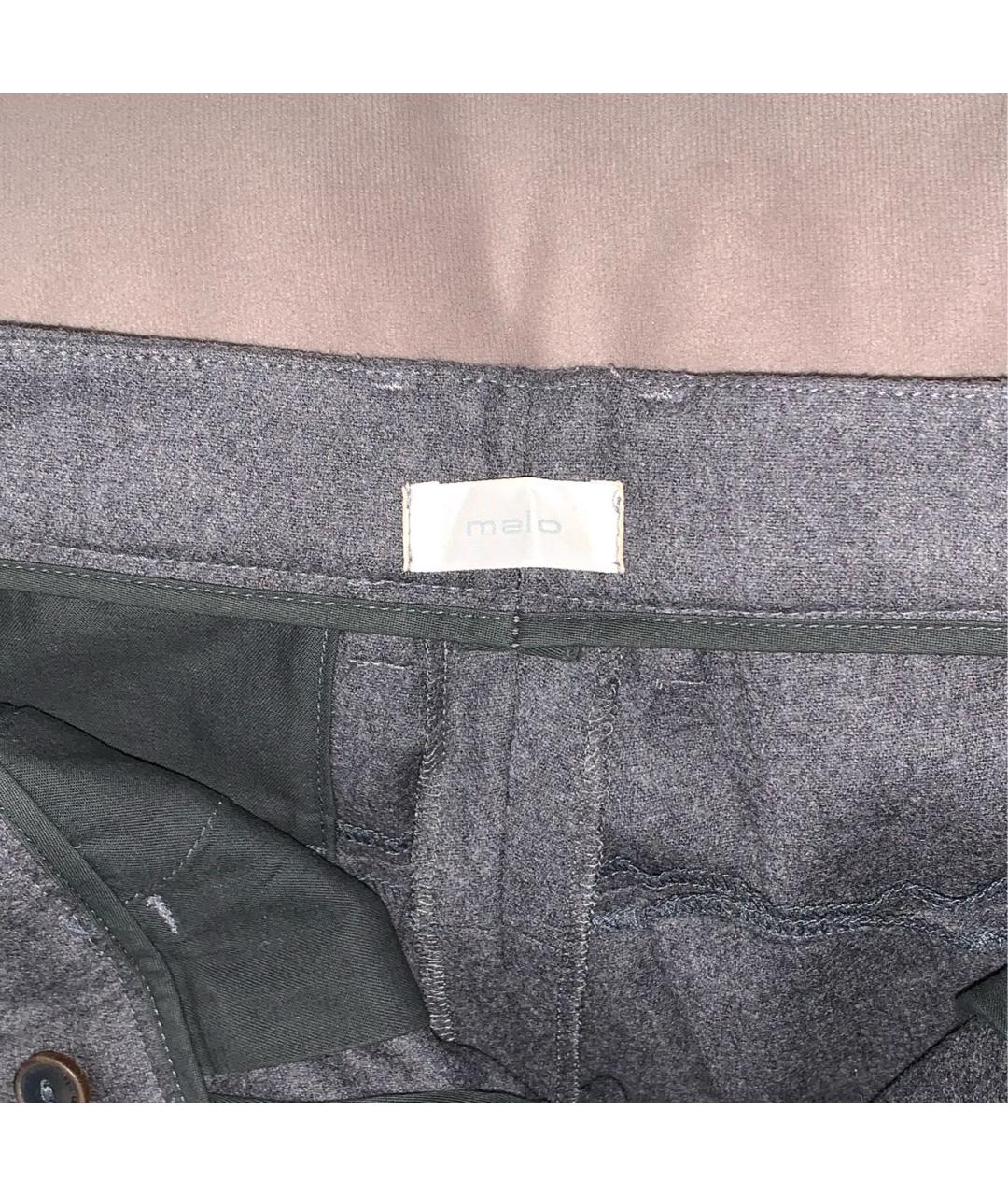 MALO Серые шерстяные брюки узкие, фото 4