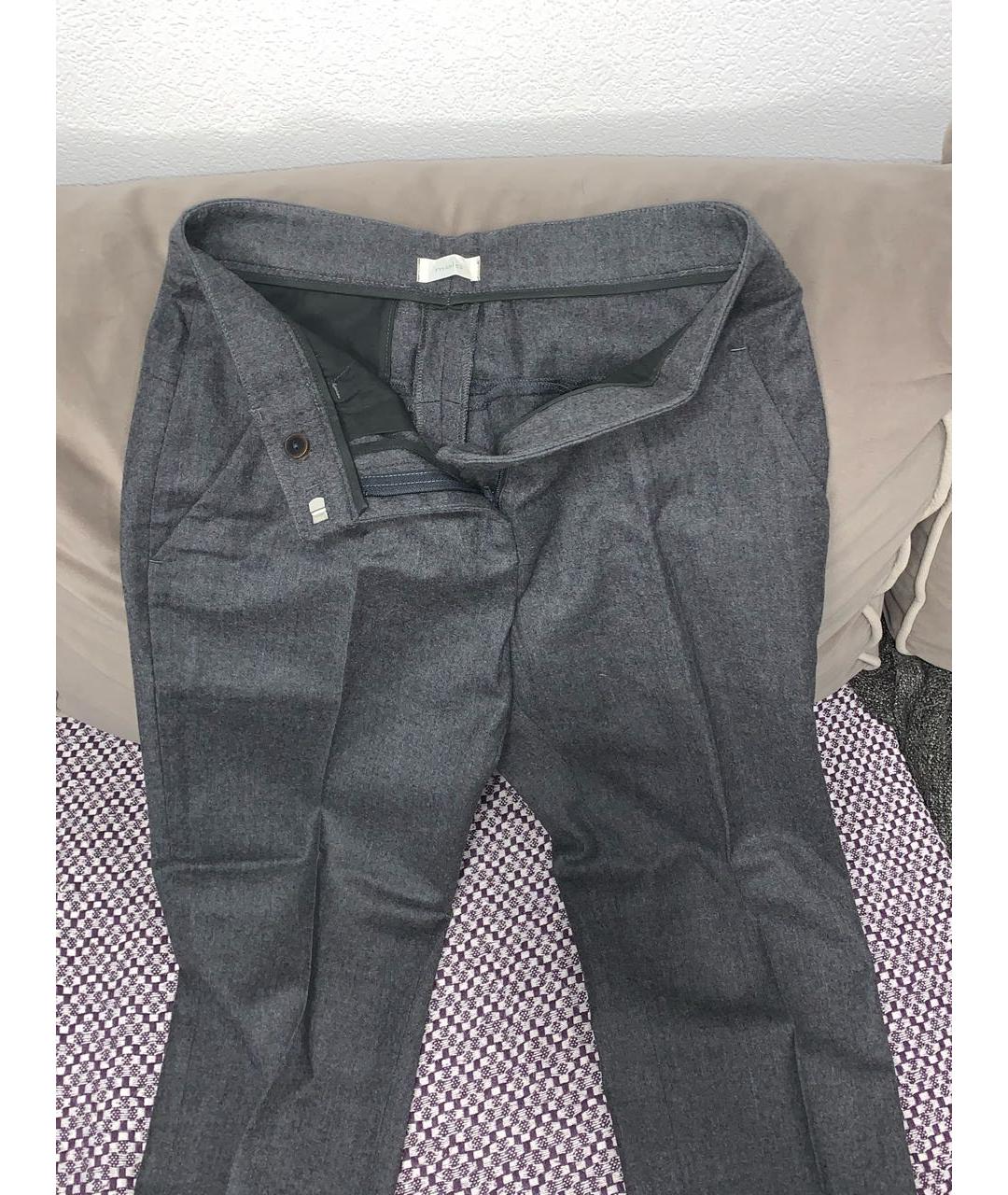 MALO Серые шерстяные брюки узкие, фото 3