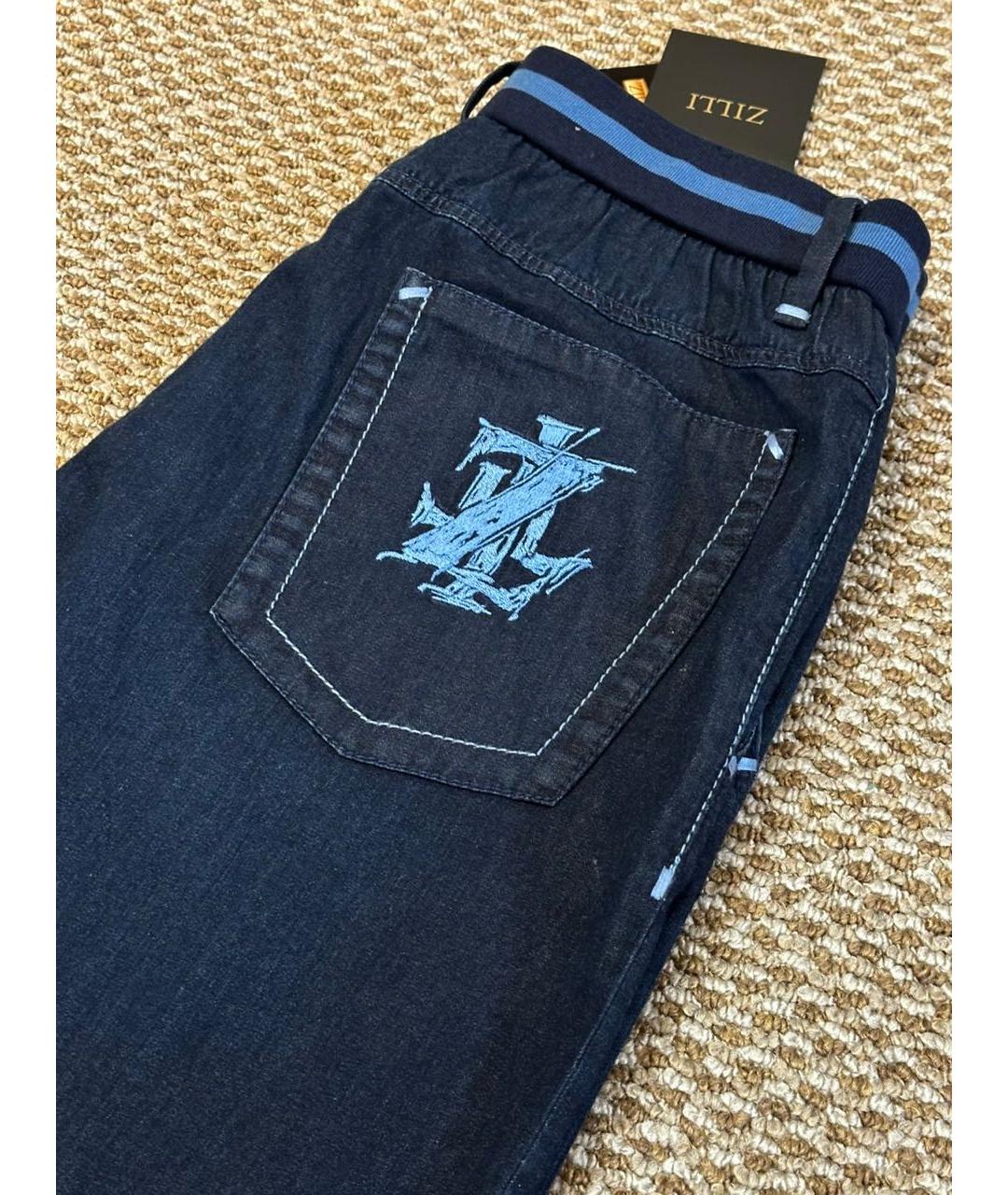 ZILLI Темно-синие деним шорты, фото 5